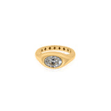 Gold Lab Grown Oval Signet Pinky Ring