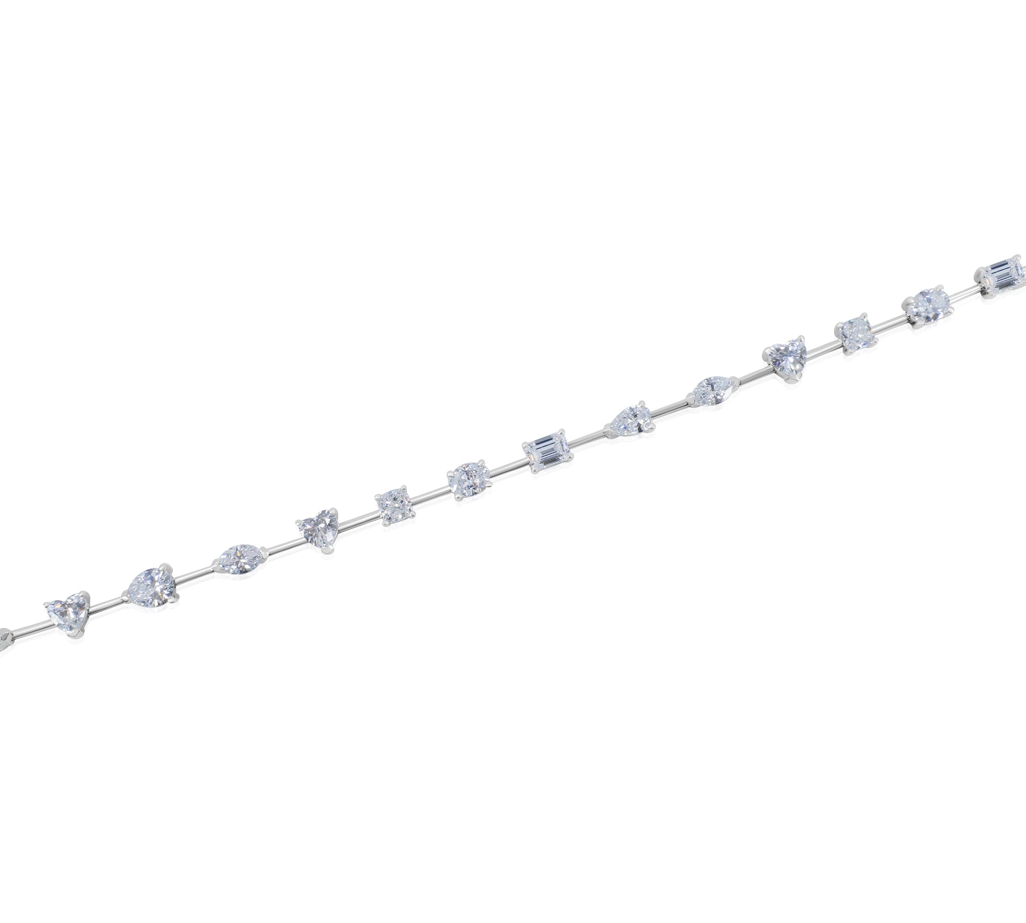 Gold Lab Grown Multi Shape Tennis Bracelet