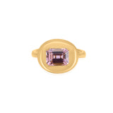 Gold Pink Tourmaline Oval Ring