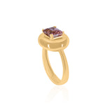 Gold Pink Tourmaline Oval Ring