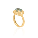 Gold Green Amethyst Oval Ring