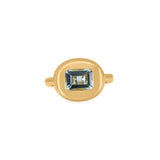 Gold Green Amethyst Oval Ring