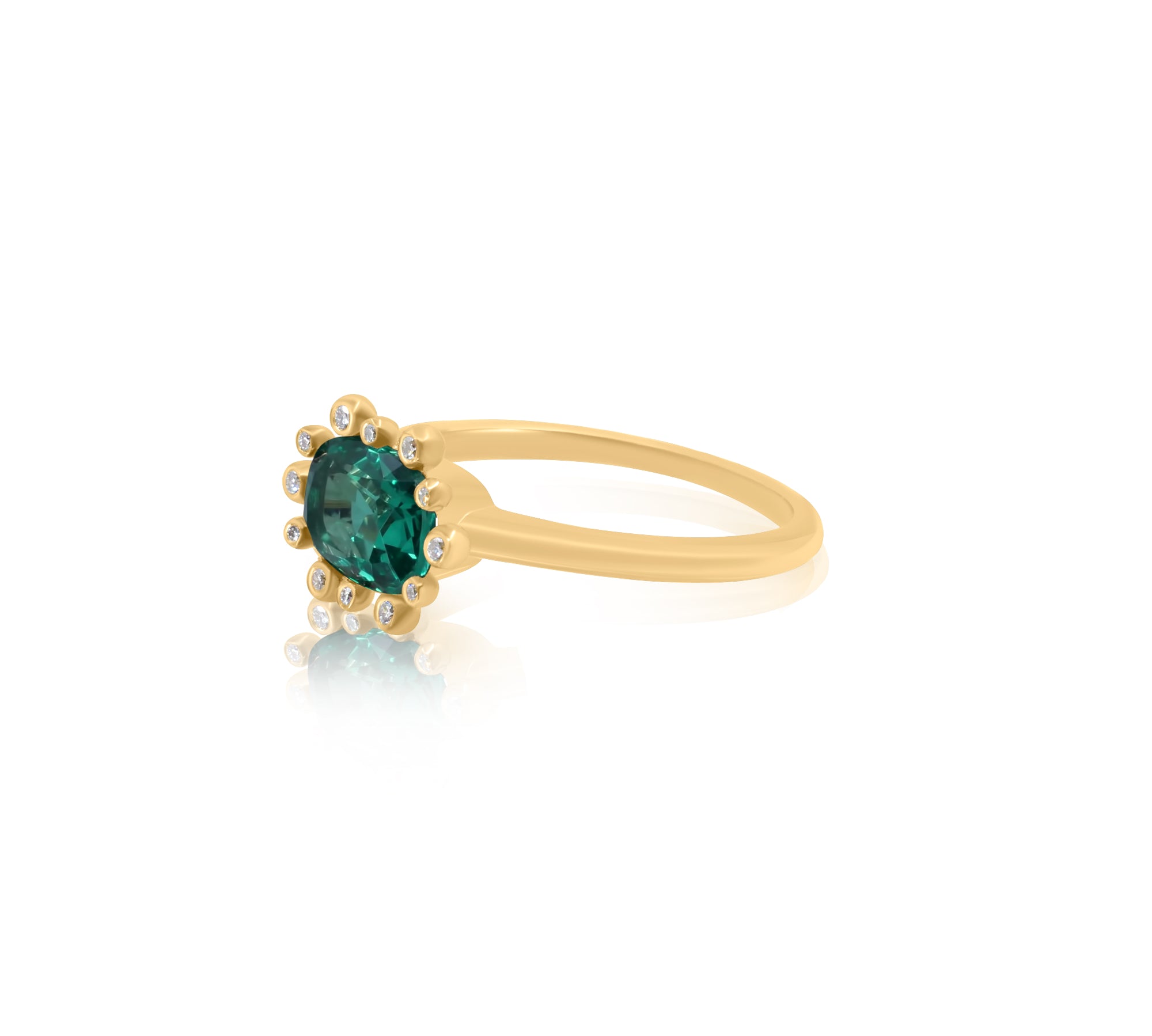 Gold Lab Grown Diamond Emerald Ring