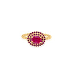 Gold Lab Grown Ruby Tourmaline Ring