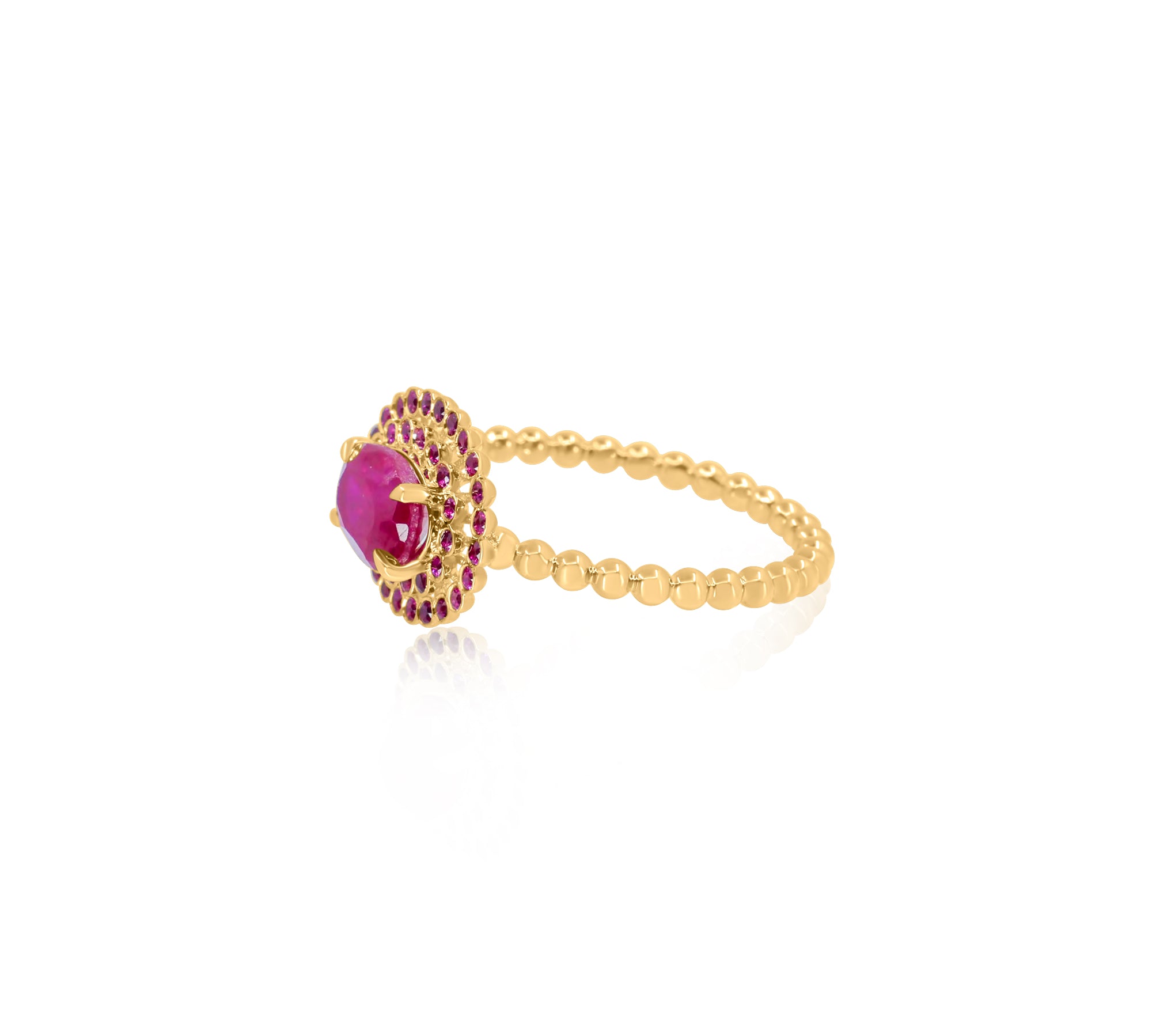 Gold Lab Grown Ruby Tourmaline Ring