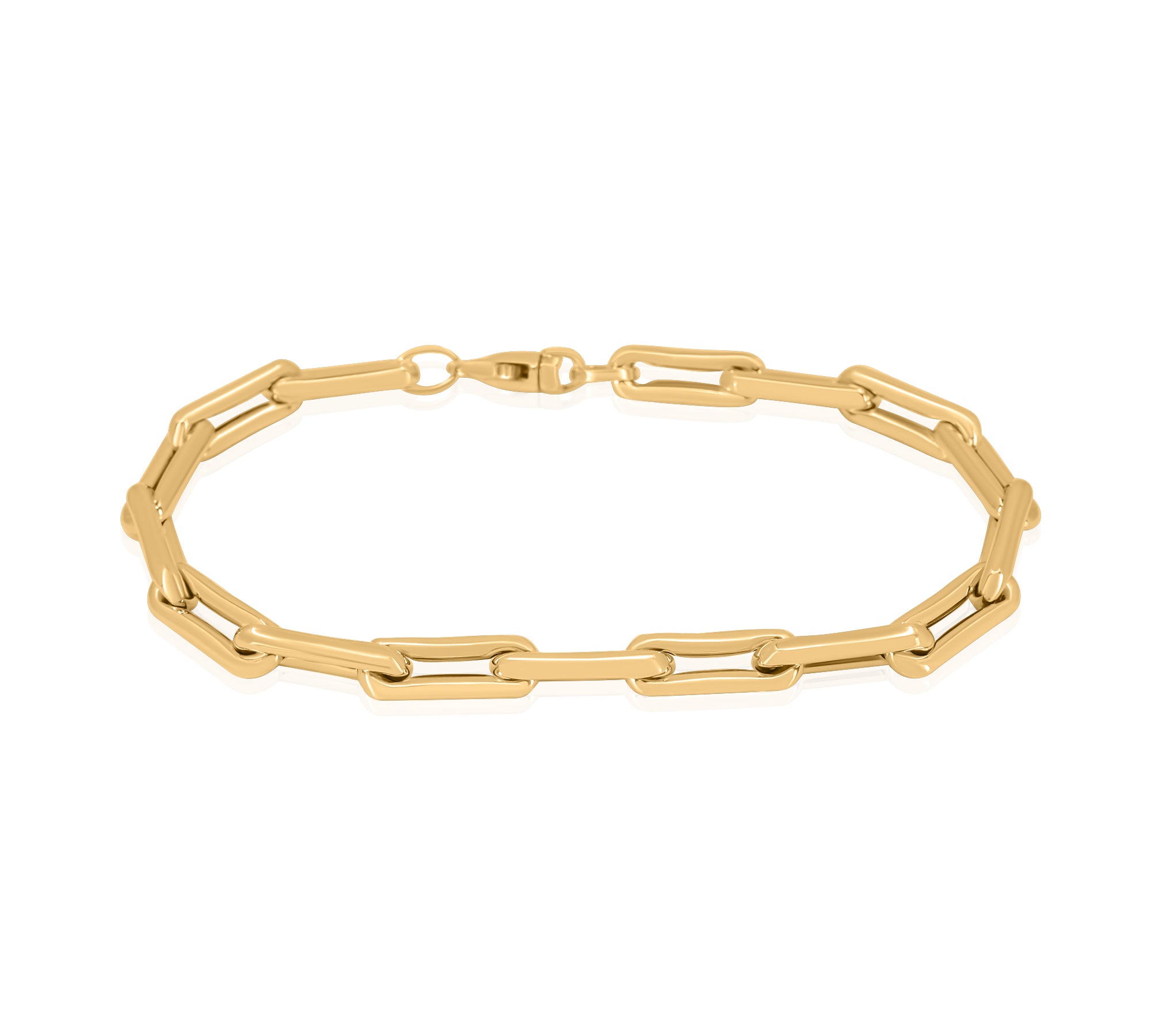 Gold Pinched Link Chain Bracelet