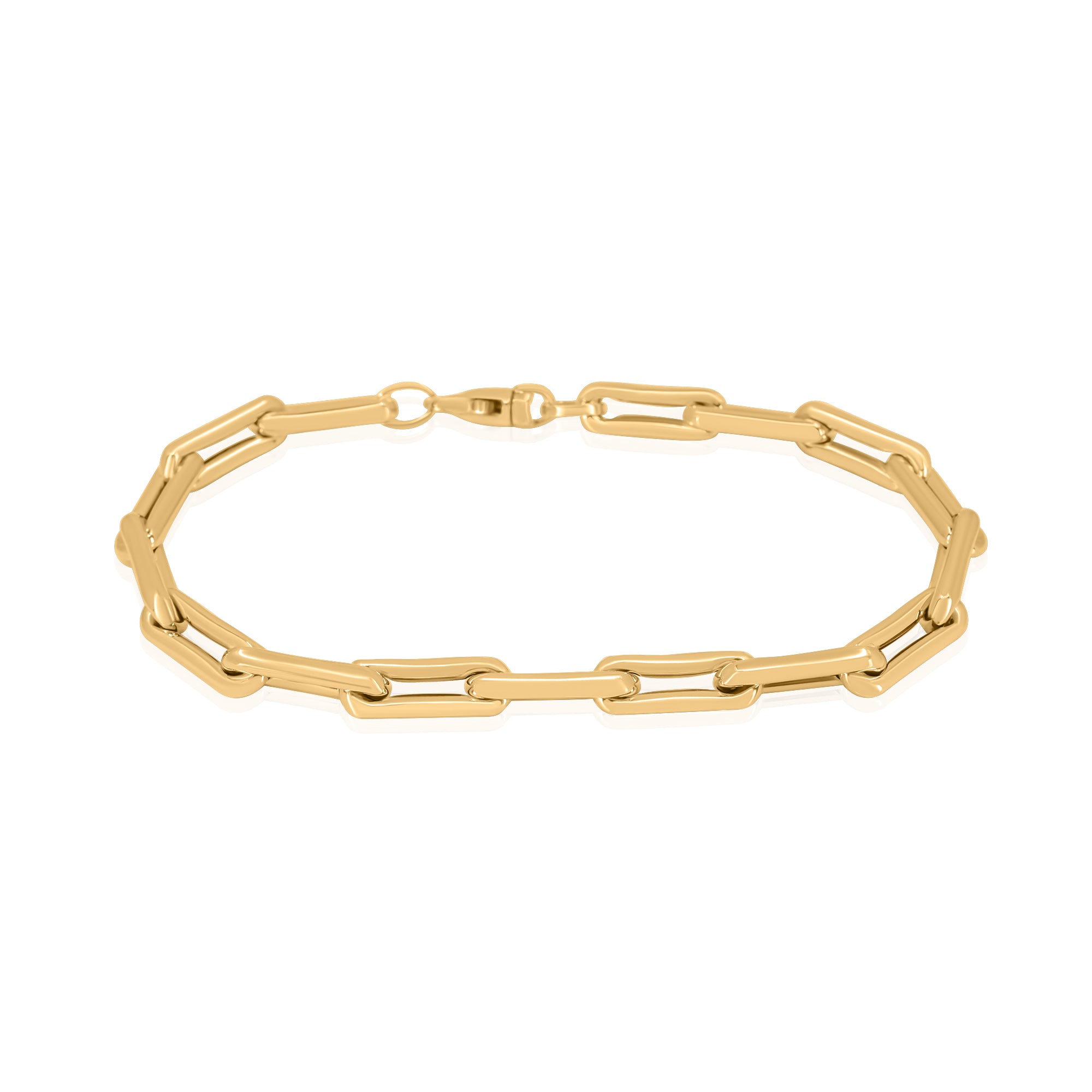 Gold Pinched Link Chain Bracelet
