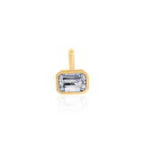 Gold Lab Grown Emerald Cut Bezel Pendant