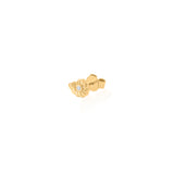 Gold Single Diamond Swirl Shell Earring