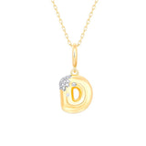 Gold Diamond Mini Pave Bubble Initial Pendant