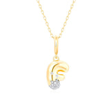 Gold Diamond Mini Pave Bubble Initial Pendant