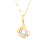 Gold Diamond Mini Pave Bubble Initial Pendant