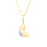 Gold Diamond Mini Pave Bubble Initial Pendant