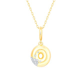 Gold Diamond Mini Pave Bubble Initial Pendant