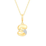 Gold Diamond Mini Pave Bubble Initial Pendant