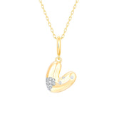 Gold Diamond Mini Pave Bubble Initial Pendant
