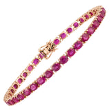 Gold Oval Ruby Tennis Bracelet