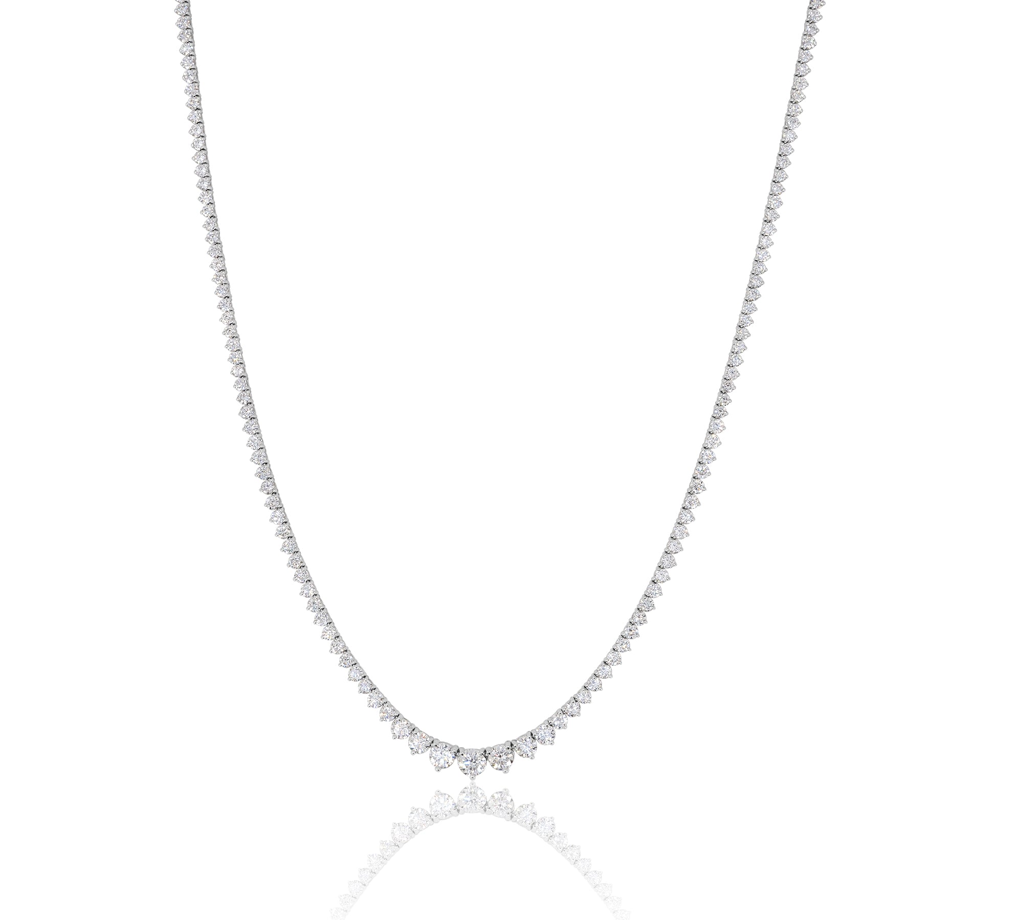 Gold Lab Grown Diamond Small Graduated Tennis Necklace