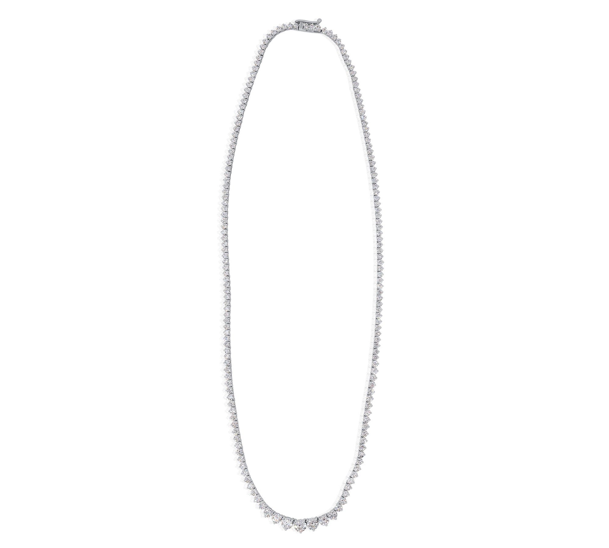 Gold Lab Grown Diamond Small Graduated Tennis Necklace