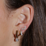Gold Marquise Diamond Curve Climber Earring