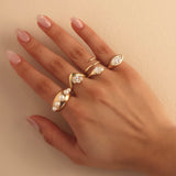 Gold Lab Grown Pear Snake Ring