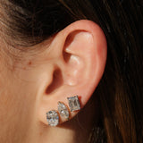 Gold Lab Grown Oval Classic Stud Earrings