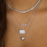 Gold Bezel Diamond Graduated Half Tennis Necklace