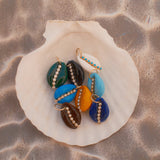 Gold Diamond Sunny Yellow Cowrie Shell Pendant