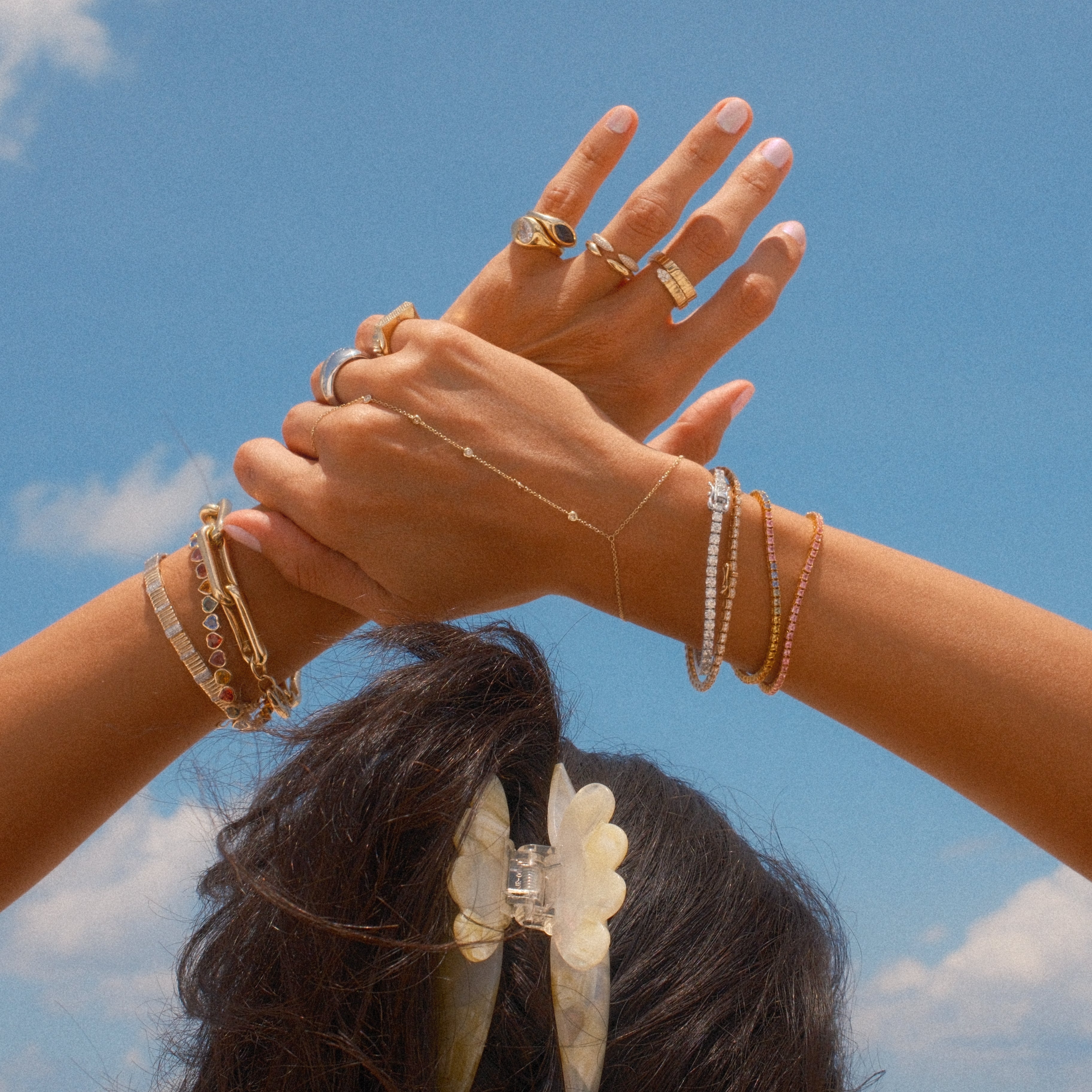 Gold Pink Sapphire Tennis Bracelet