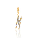 Gold Large Diamond Letter Clasp Charm Pendant