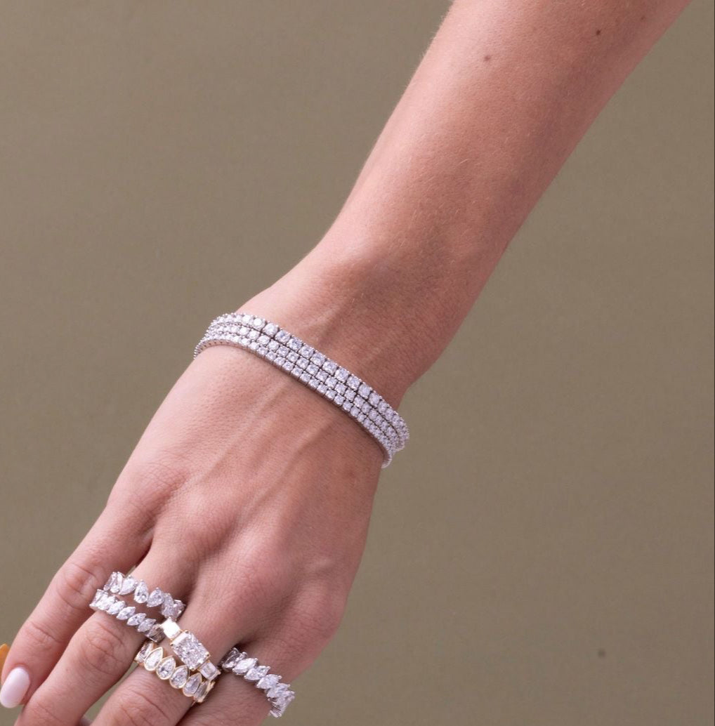 Gold Diamond Lab Grown Tennis Bracelet