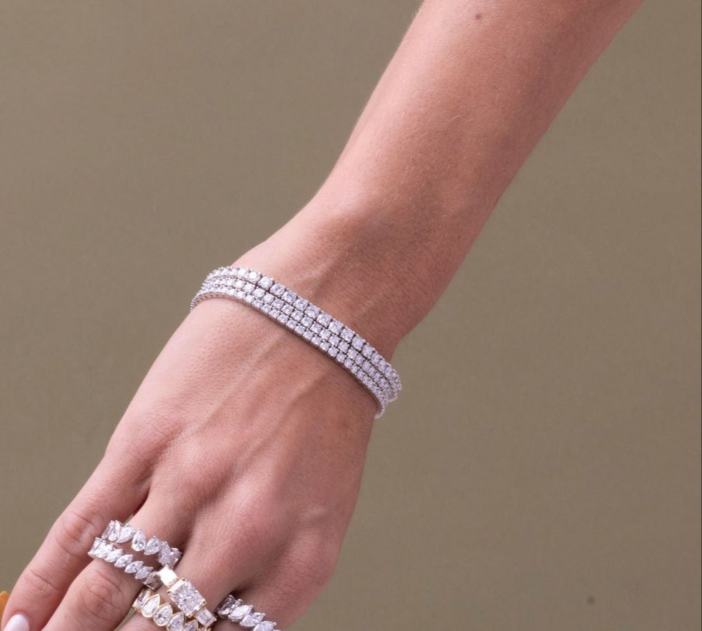 Gold Diamond Lab Grown Tennis Bracelet
