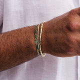Gold Small Rectangle Malachite Bracelet