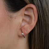 Gold Four Prong Diamond Earring Bar