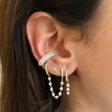Gold Three Row Diamond Ear Cuff