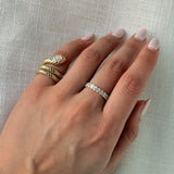 Gold Lab Grown Diamond Snake Wrap Pinky Ring