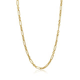 Gold Fancy Paperclip Charm Chain Necklace