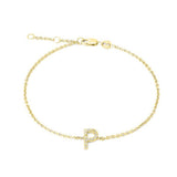 Silver Diamond Initial Bracelets