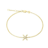 Silver Diamond Initial Bracelets