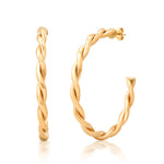 Gold Rope Hoop Earrings