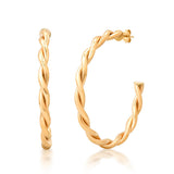 Gold Rope Hoop Earrings