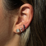 Gold Black Diamond Graduated Climber Earring