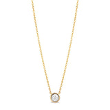 Gold Large Diamond Bezel Necklace