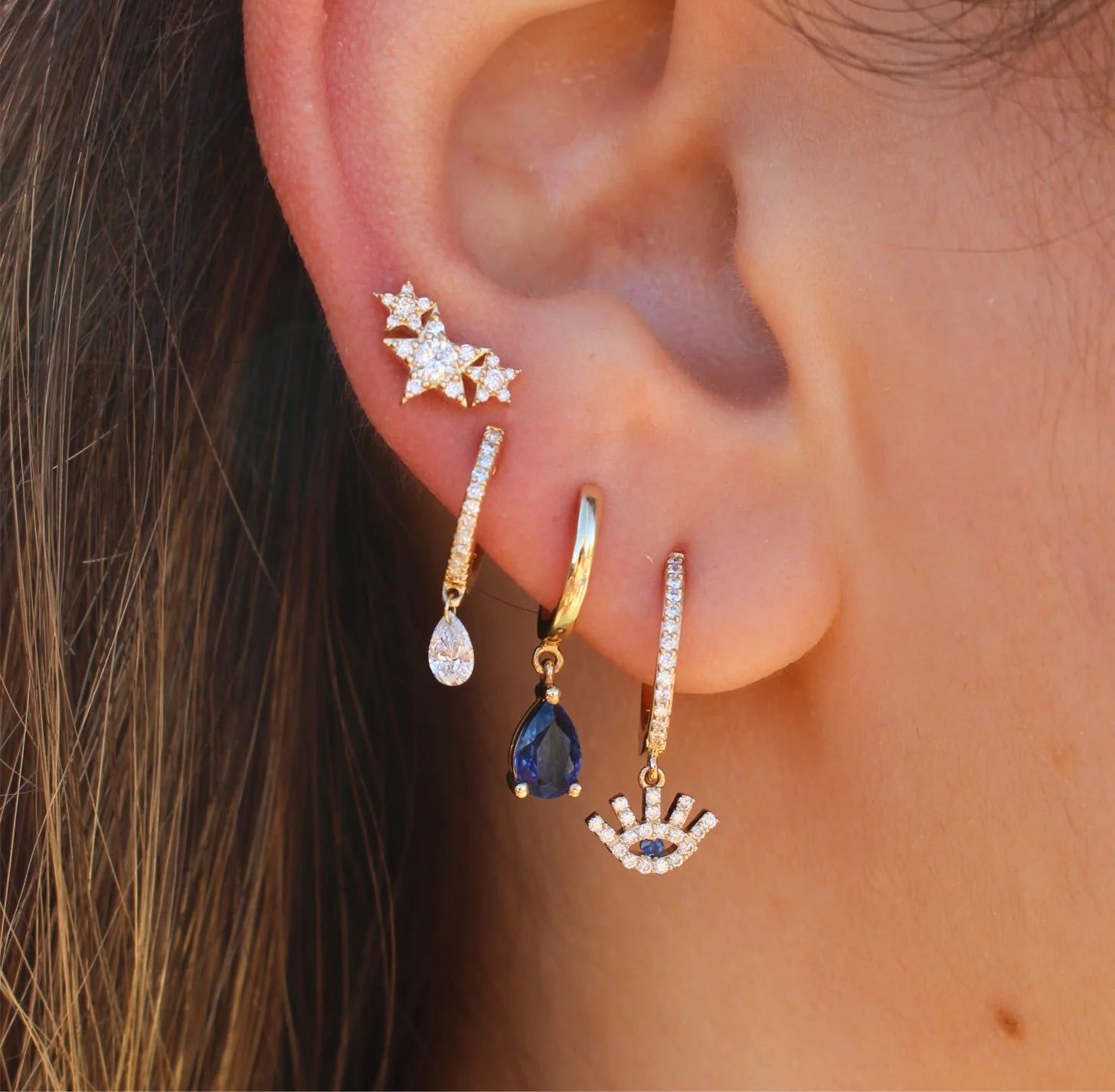 Evil eye earrings