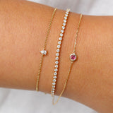 Gold Bezel Birthstone Bracelet