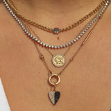 Gold Round Diamond Zodiac Necklace