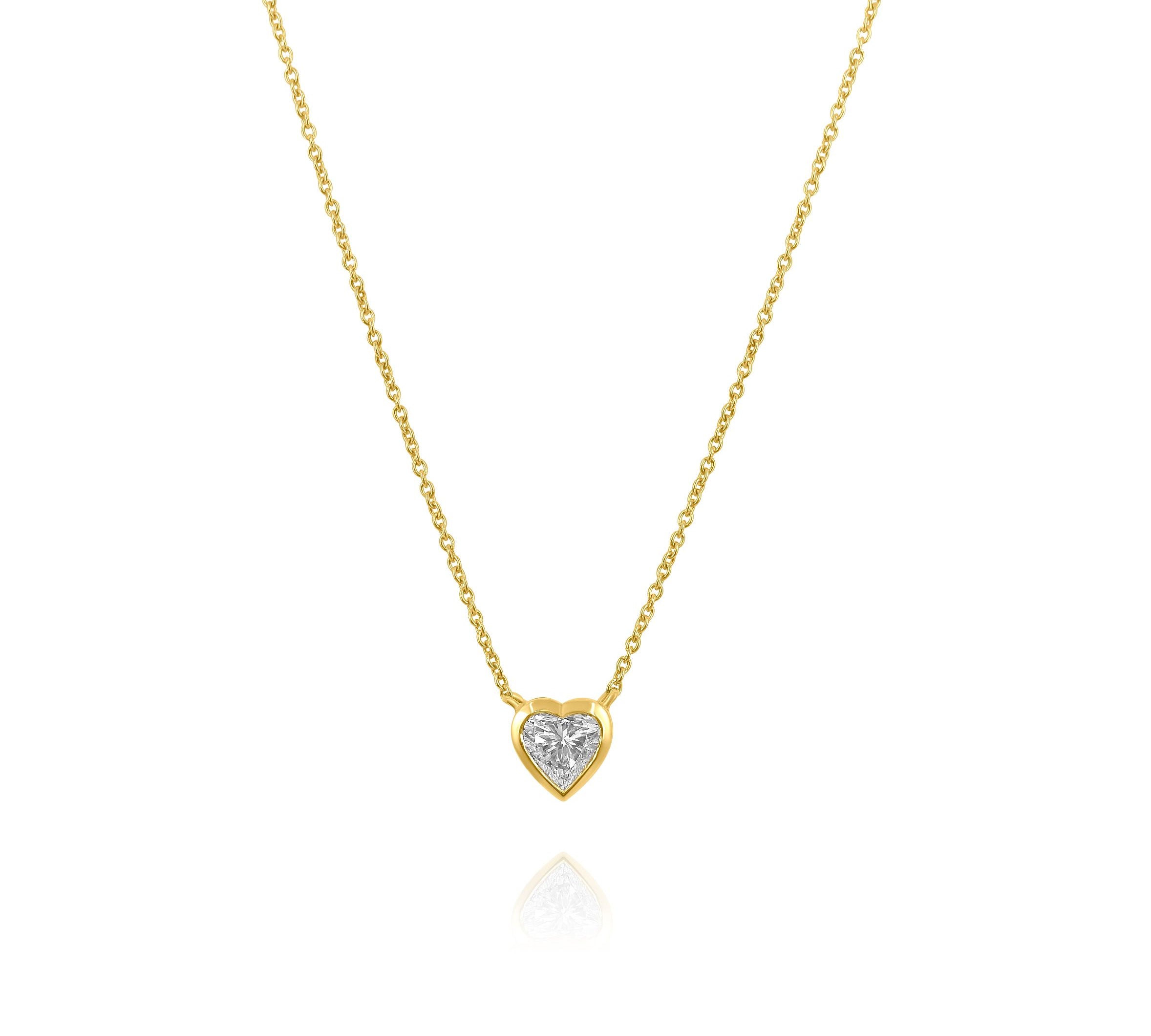 Gold Lab Grown Diamond Heart Necklace