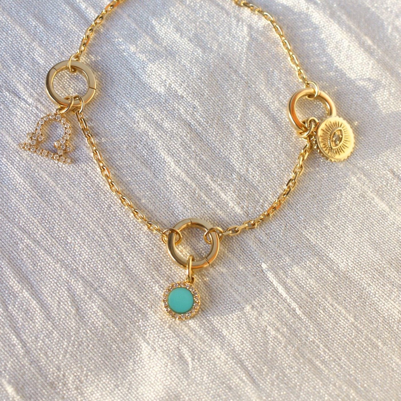 Mini Gold Diamond Evil Eye Charm - Monisha Melwani Jewelry