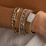 Gold Multi Emerald-Cut Illusion Diamond Bracelet