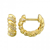 Gold Twisted Diamond Earring - 14kt Gold - Monisha Melwani Jewelry